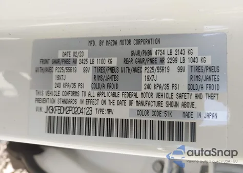 2023 Mazda Cx-5 2.5 S Premium from USA, damaged, VIN JM3KFBDM2P0204123